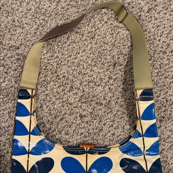 Orla Kiely Crossbody Shoulder Tote Bag Floral Multi Stem Blue Bright Spring - Picture 3 of 11
